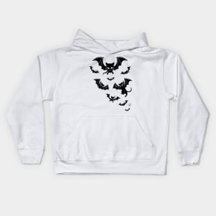 Batcat black and white 2 Kids Hoodie